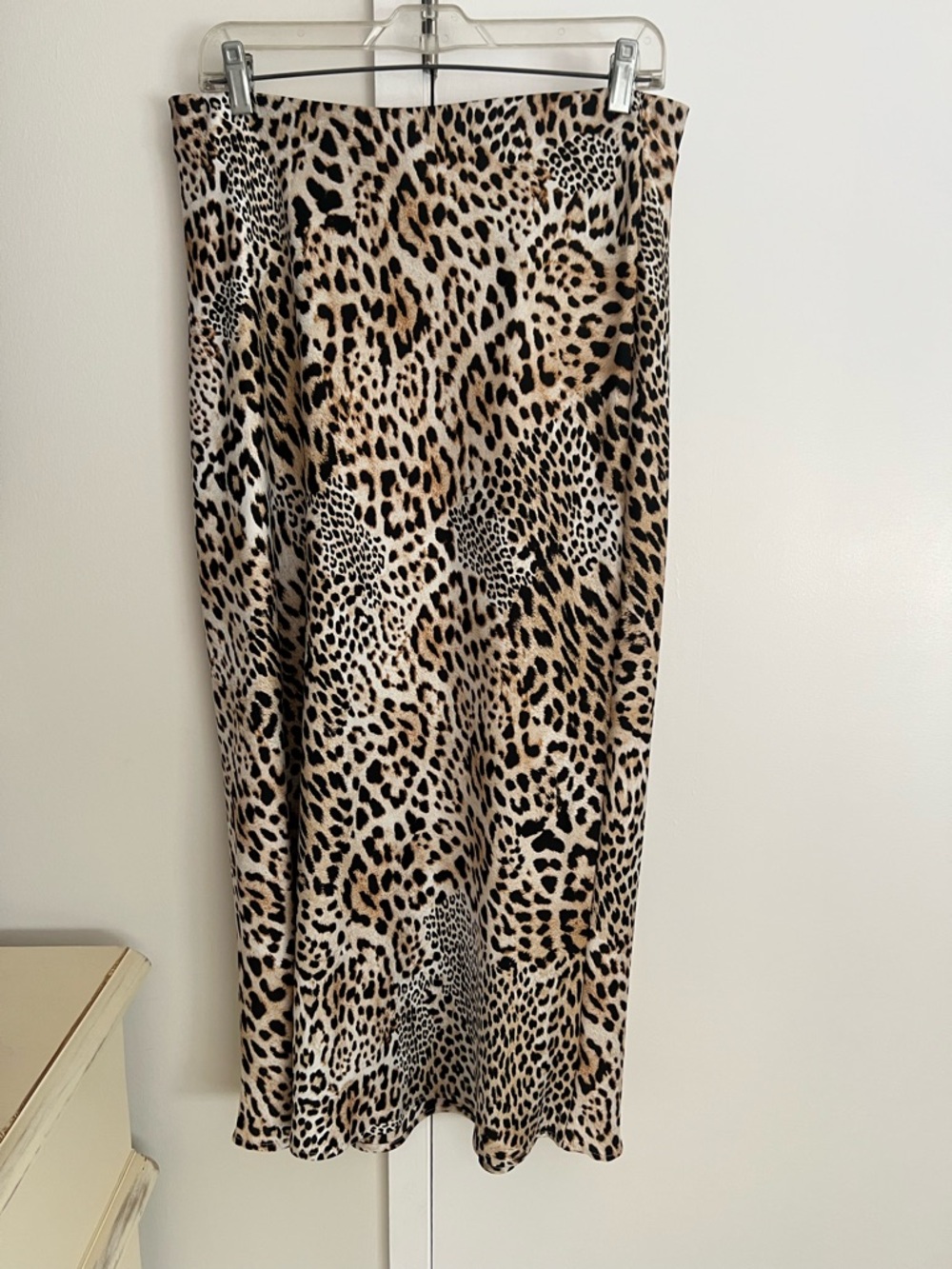 Zara Leopard-Print Midi Slip Skirt in Tan, Cream, and Black